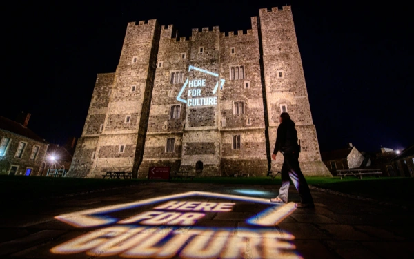 lighting up Dover Castle in Kent