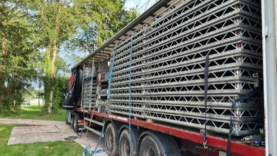 Stage on lorry