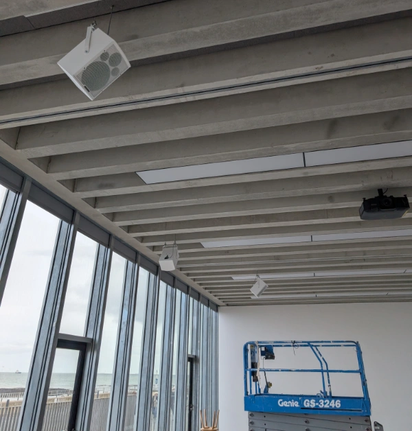 Speakers installed on ceiling